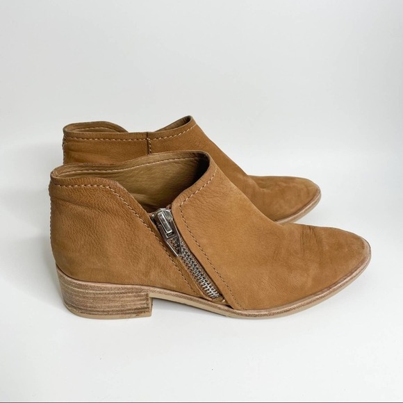 Dolce Vita Brown Leather Ankle Booties Side Zip Size 8 - Picture 5 of 8